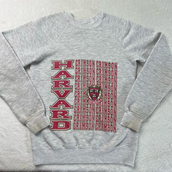 Harvard University Crimson Football Vintage Lee crewneck Sweatshirt Youth Large - Picture 1 of 8